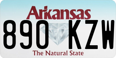 AR license plate 890KZW