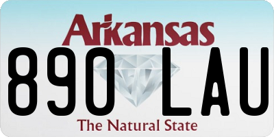 AR license plate 890LAU