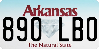 AR license plate 890LBO