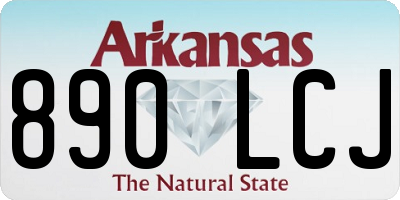 AR license plate 890LCJ