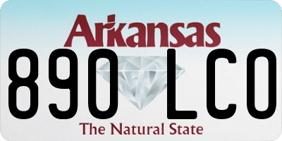 AR license plate 890LCO
