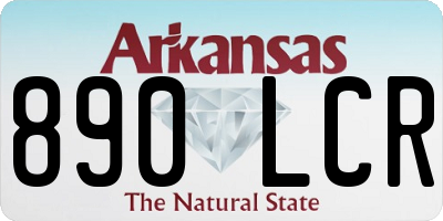 AR license plate 890LCR