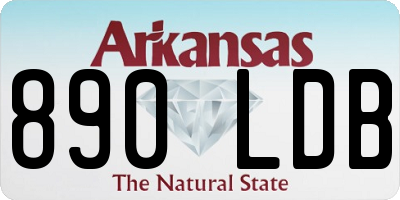 AR license plate 890LDB