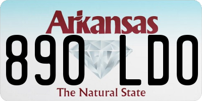 AR license plate 890LDO