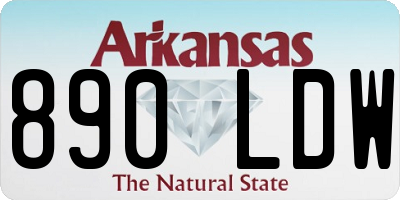 AR license plate 890LDW
