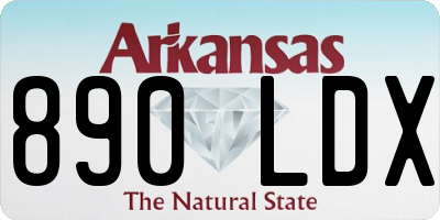 AR license plate 890LDX