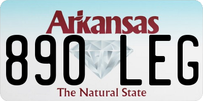 AR license plate 890LEG