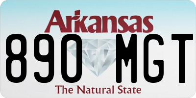 AR license plate 890MGT