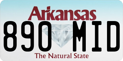 AR license plate 890MID