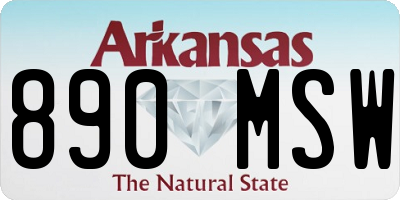 AR license plate 890MSW