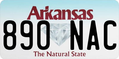 AR license plate 890NAC