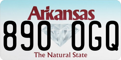 AR license plate 890OGQ