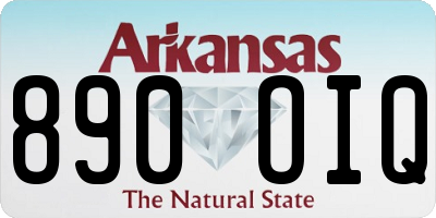 AR license plate 890OIQ