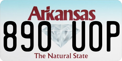 AR license plate 890UOP