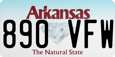 AR license plate 890VFW
