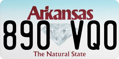 AR license plate 890VQO