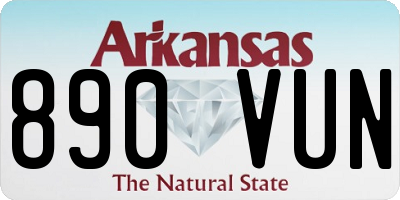 AR license plate 890VUN