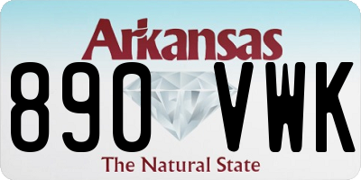 AR license plate 890VWK