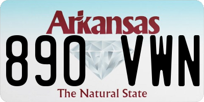 AR license plate 890VWN