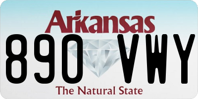 AR license plate 890VWY