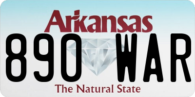 AR license plate 890WAR