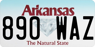 AR license plate 890WAZ