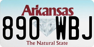 AR license plate 890WBJ