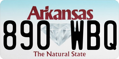 AR license plate 890WBQ