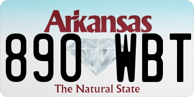 AR license plate 890WBT