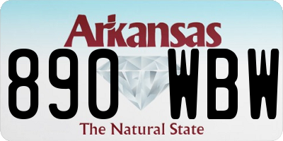 AR license plate 890WBW
