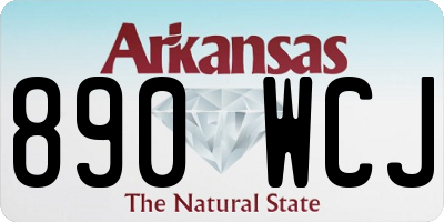 AR license plate 890WCJ
