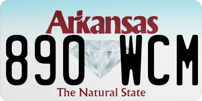 AR license plate 890WCM