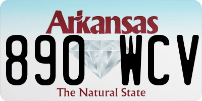 AR license plate 890WCV