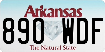 AR license plate 890WDF