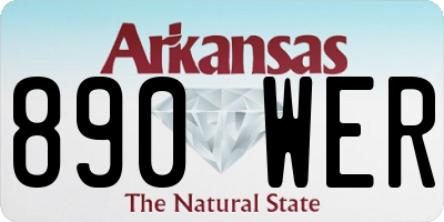 AR license plate 890WER
