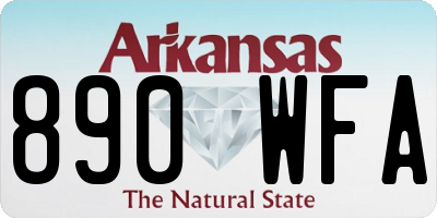 AR license plate 890WFA