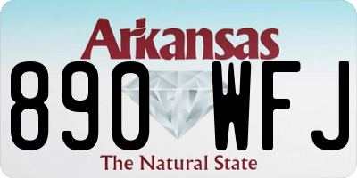 AR license plate 890WFJ