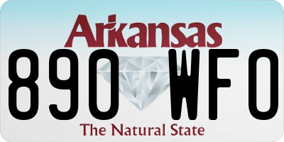 AR license plate 890WFO