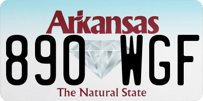 AR license plate 890WGF