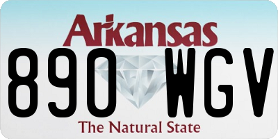 AR license plate 890WGV