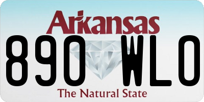 AR license plate 890WLO