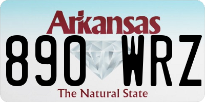 AR license plate 890WRZ