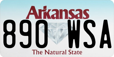 AR license plate 890WSA