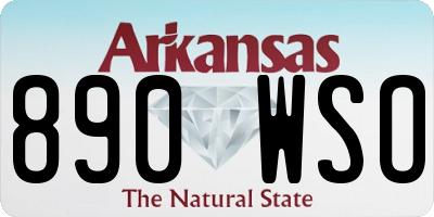 AR license plate 890WSO