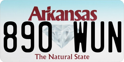 AR license plate 890WUN