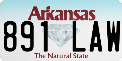 AR license plate 891LAW