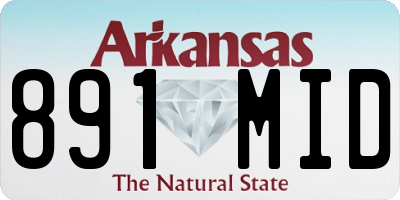 AR license plate 891MID