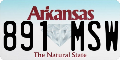 AR license plate 891MSW