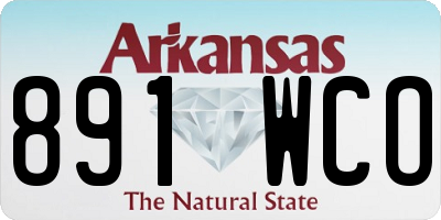 AR license plate 891WCO