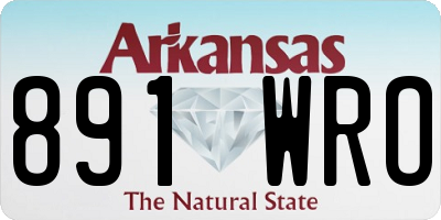 AR license plate 891WRO